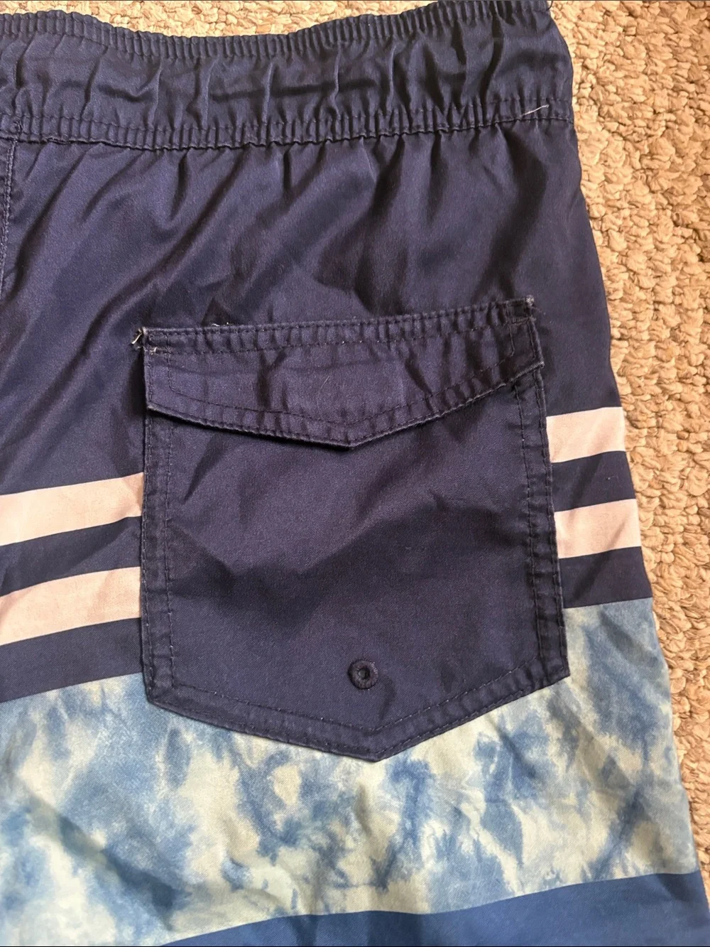 Kids Cat and Jack Blue Stripe Swim Trunks